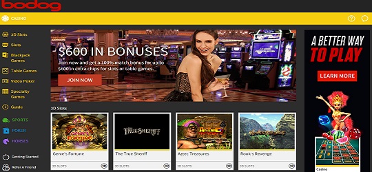 Updated Bodog Casino design